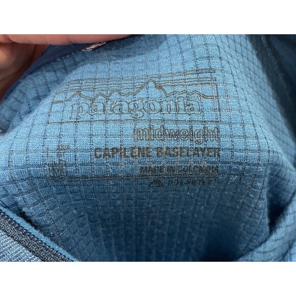 Patagonia Midweight Capilene Baselayer Blue Quarter Zip Mens Medium - Picture 2 of 7